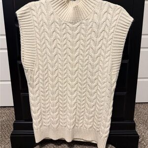 Cable Knit Cream Sweater Vest